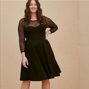 Ponte and illusion neck dress-NWT